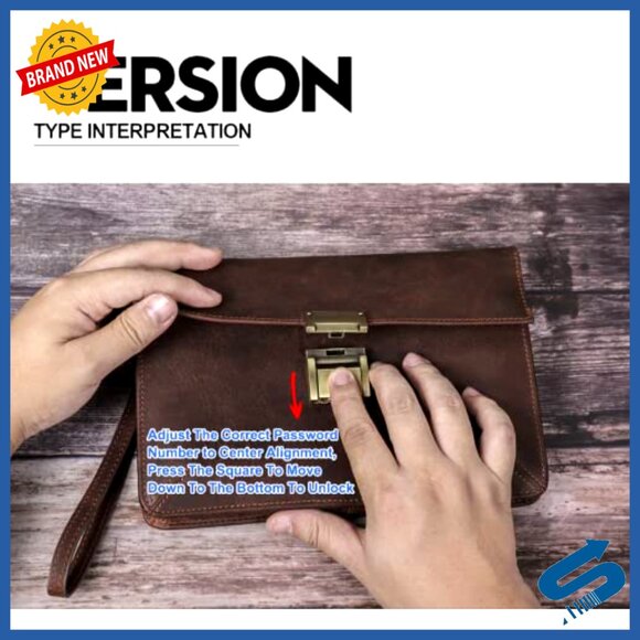 Top Grain Leather Clutch Wallet Wristlet RFID Lock Large Capacity